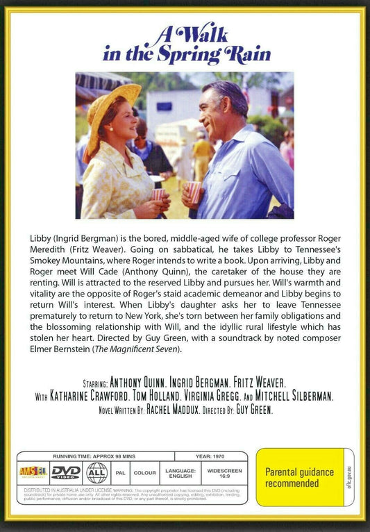 Buy Online A Walk in the Spring Rain (1970) - DVD - Ingrid Bergman, Anthony Quinn | Best Shop for Old classic and hard to find movies on DVD - Timeless Classic DVD