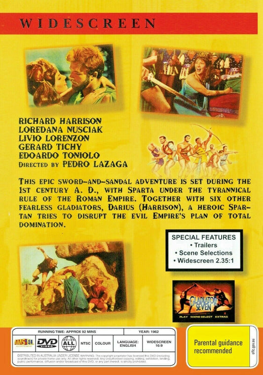 Buy Online Gladiators 7 (1962) - DVD - NEW - Richard Harrison, Loredana Nusciak | Best Shop for Old classic and hard to find movies on DVD - Timeless Classic DVD