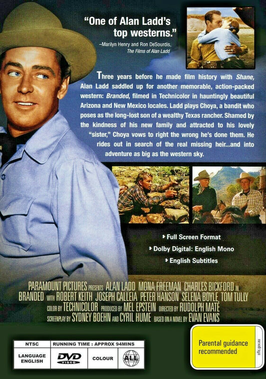 Buy Online Branded (1950) - DVD - Alan Ladd, Mona Freeman - WESTERN | Best Shop for Old classic and hard to find movies on DVD - Timeless Classic DVD