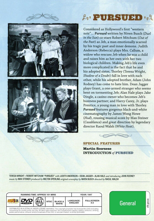 Buy Online Pursued (1947) - DVD - Teresa Wright, Robert Mitchum | Best Shop for Old classic and hard to find movies on DVD - Timeless Classic DVD