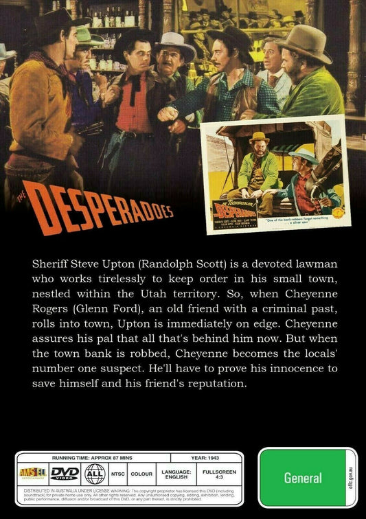 Buy Online The Desperadoes - DVD -  Randolph Scott, Glenn Ford | Best Shop for Old classic and hard to find movies on DVD - Timeless Classic DVD