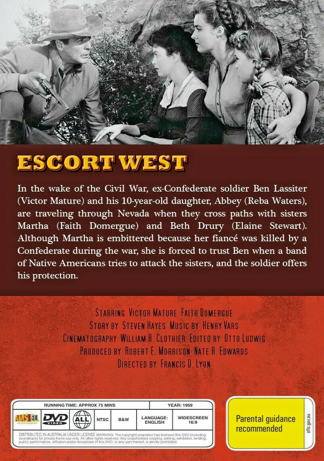 Buy Online Escort West (1959) - DVD - Victor Mature, Elaine Stewart | Best Shop for Old classic and hard to find movies on DVD - Timeless Classic DVD