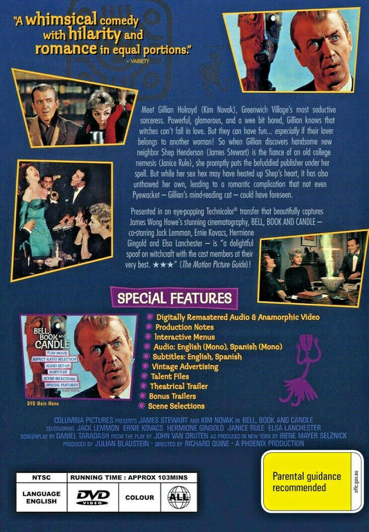 Buy Online Bell Book and Candle (1958) - DVD - James Stewart, Kim Novak, Jack Lemmon | Best Shop for Old classic and hard to find movies on DVD - Timeless Classic DVD