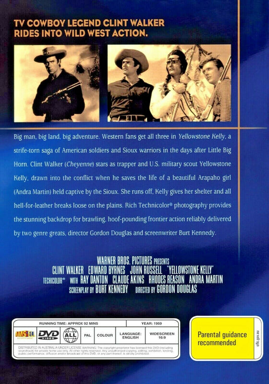 Buy Online Yellowstone Kelly (1959) - DVD - Clint Walker, Edd Byrnes - WESTERN | Best Shop for Old classic and hard to find movies on DVD - Timeless Classic DVD