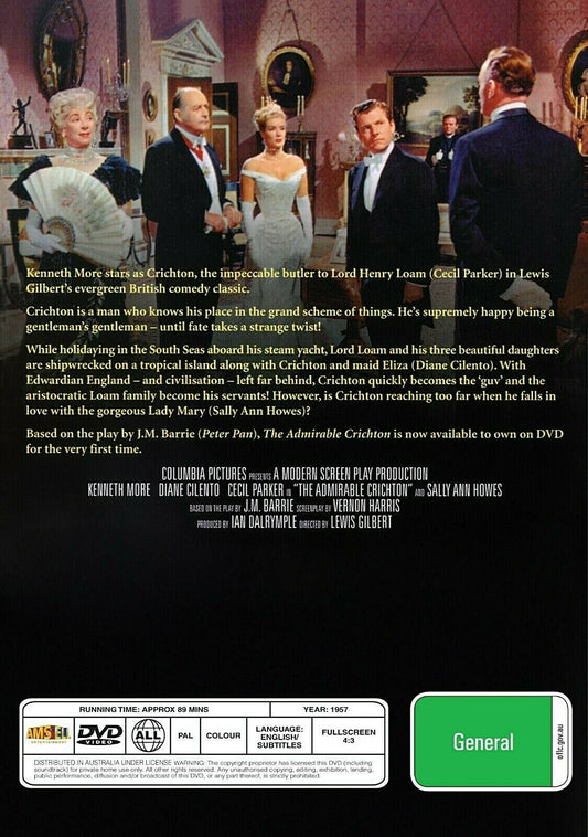 Buy Online The Admirable Crichton (1957) - DVD -NEW - Kenneth More, Diane Cilento | Best Shop for Old classic and hard to find movies on DVD - Timeless Classic DVD