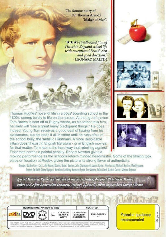 Buy Online Tom Brown's Schooldays  - DVD - John Howard Davies, Robert Newton | Best Shop for Old classic and hard to find movies on DVD - Timeless Classic DVD