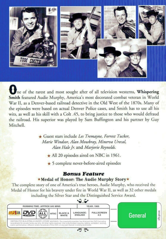 Buy Online Whispering Smith - DVD - Audie Murphy - TV Series 3 disc set | Best Shop for Old classic and hard to find movies on DVD - Timeless Classic DVD