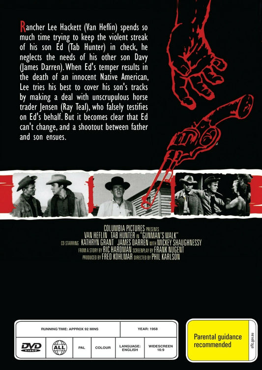Buy Online Gunman's Walk (1958) - DVD - Van Heflin, Tab Hunter - WESTERN | Best Shop for Old classic and hard to find movies on DVD - Timeless Classic DVD
