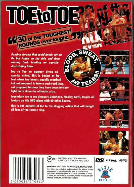 Buy Online TOE TO TOE - BOXING'S TOUGHEST EVER ROUNDS - DVD - PAL | Best Shop for Old classic and hard to find movies on DVD - Timeless Classic DVD