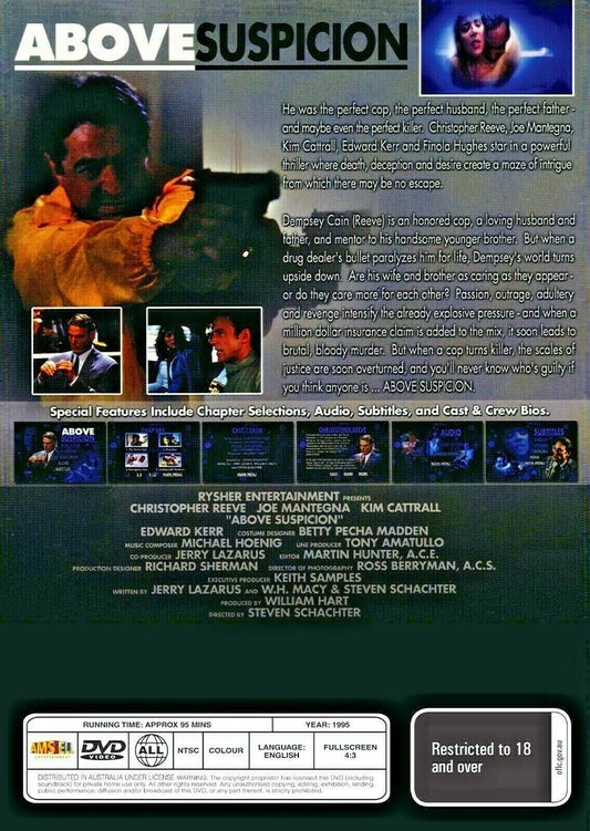 Buy Online Above Suspicion (1995) - DVD - NEW - Christopher Reeve, Joe Mantegna | Best Shop for Old classic and hard to find movies on DVD - Timeless Classic DVD