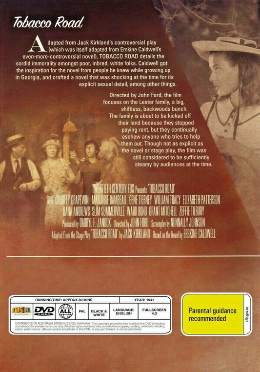 Buy Online Tobacco Road -  DVD - Charley Grapewin, Gene Tierney | Best Shop for Old classic and hard to find movies on DVD - Timeless Classic DVD