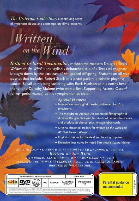 Buy Online Written on the Wind - DVD - Rock Hudson, Lauren Bacall | Best Shop for Old classic and hard to find movies on DVD - Timeless Classic DVD
