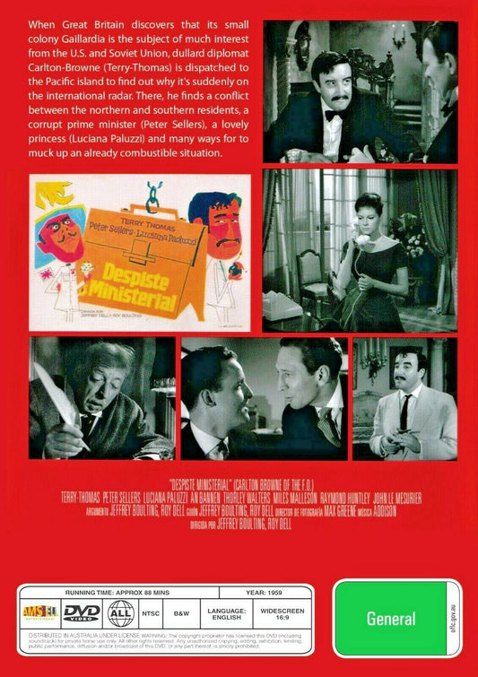 Buy Online Carlton-Browne of the F.O. (1959) - DVD - Terry Thomas, Peter Sellers | Best Shop for Old classic and hard to find movies on DVD - Timeless Classic DVD