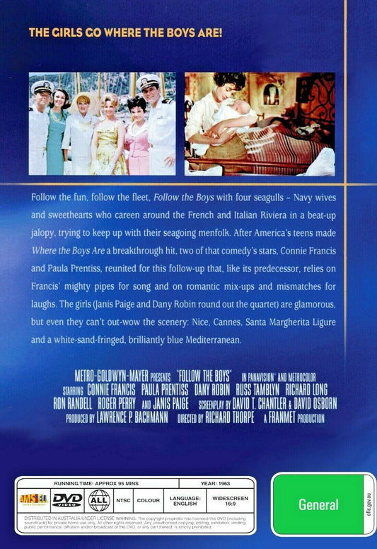 Buy Online Follow the Boys (1963) - DVD  - Connie Francis, Paula Prentiss | Best Shop for Old classic and hard to find movies on DVD - Timeless Classic DVD