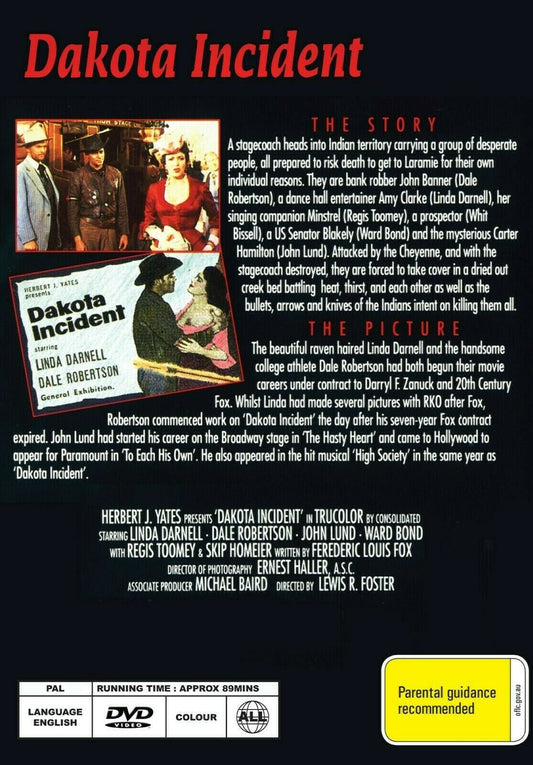 Buy Online Dakota Incident (1956) - DVD  - Linda Darnell, Dale Robertson - WESTERN | Best Shop for Old classic and hard to find movies on DVD - Timeless Classic DVD