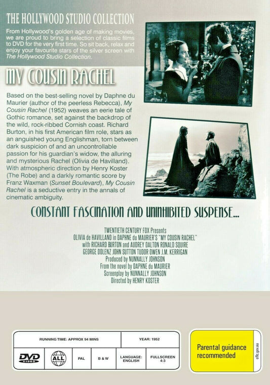 Buy Online My Cousin Rachel - DVD - Olivia de Havilland, Richard Burton | Best Shop for Old classic and hard to find movies on DVD - Timeless Classic DVD