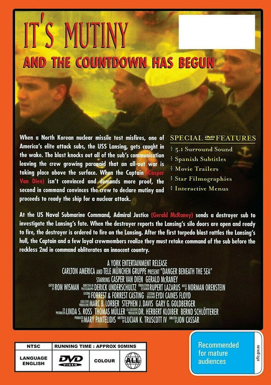 Buy Online Danger Beneath the Sea (2001) - DVD - Casper Van Dien, Gerald McRaney | Best Shop for Old classic and hard to find movies on DVD - Timeless Classic DVD