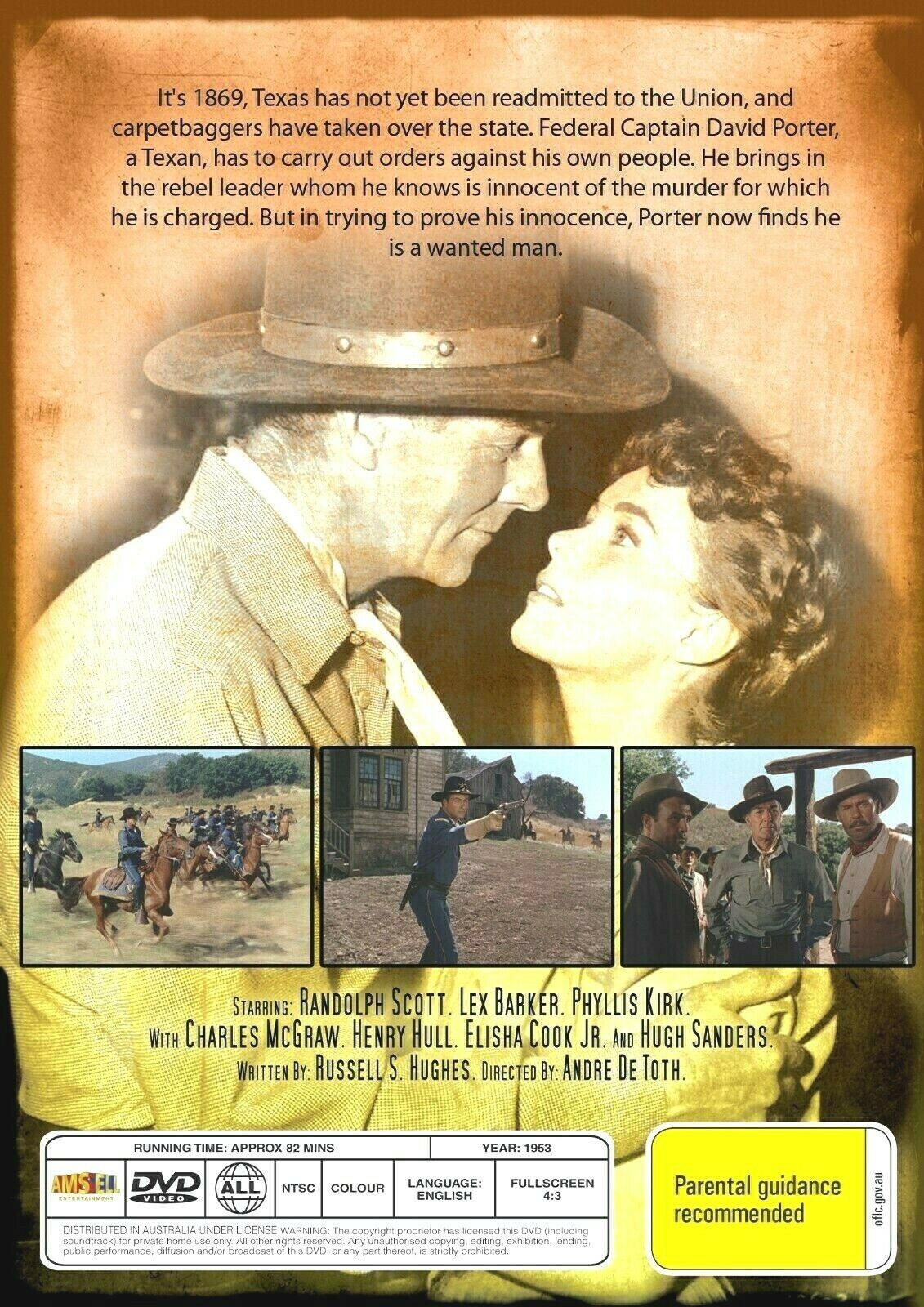Buy Online Thunder Over the Plains - DVD - Randolph Scott, Lex Barker - WESTERN | Best Shop for Old classic and hard to find movies on DVD - Timeless Classic DVD