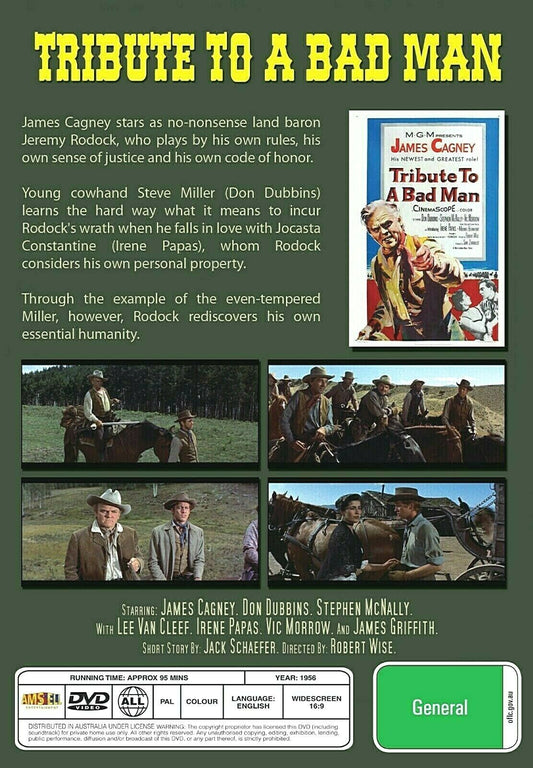 Buy Online Tribute to a Bad Man -  DVD - James Cagney, Stephen McNally | Best Shop for Old classic and hard to find movies on DVD - Timeless Classic DVD