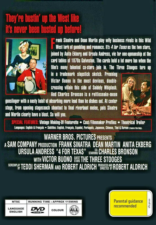 Buy Online 4 for Texas (1963) - DVD - NEW - Frank Sinatra, Dean Martin | Best Shop for Old classic and hard to find movies on DVD - Timeless Classic DVD