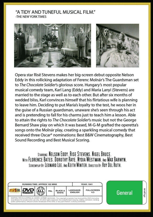 Buy Online The Chocolate Soldier (1941) - DVD - Nelson Eddy, Risë Stevens - COMEDY | Best Shop for Old classic and hard to find movies on DVD - Timeless Classic DVD