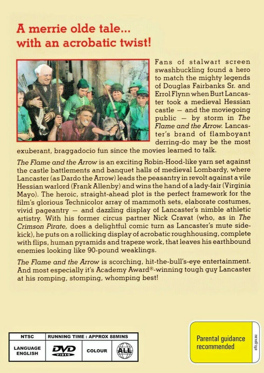 Buy Online The Flame and the Arrow - DVD - Burt Lancaster, Virginia Mayo | Best Shop for Old classic and hard to find movies on DVD - Timeless Classic DVD