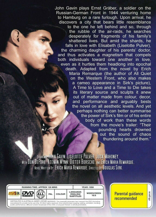 Buy Online A Time to Love and a Time to Die - DVD - John Gavin | Best Shop for Old classic and hard to find movies on DVD - Timeless Classic DVD