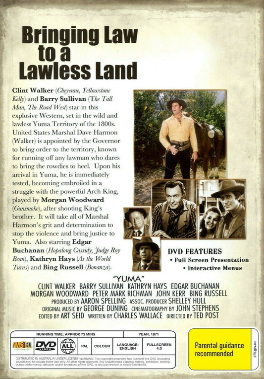 Buy Online Yuma (1971) - DVD - Clint Walker, Barry Sullivan -WESTERN | Best Shop for Old classic and hard to find movies on DVD - Timeless Classic DVD