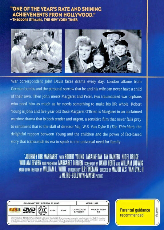 Buy Online Journey for Margaret  (1942) - DVD  - Robert Young, Laraine Day | Best Shop for Old classic and hard to find movies on DVD - Timeless Classic DVD