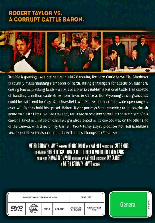 Buy Online Cattle King (1963) - DVD - Robert Taylor, Robert Loggia - WESTERN | Best Shop for Old classic and hard to find movies on DVD - Timeless Classic DVD