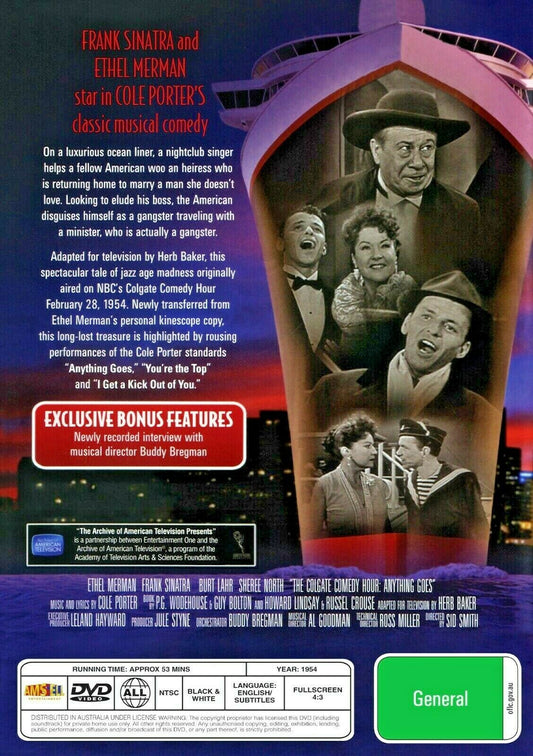 Buy Online Anything Goes (1954) -  DVD - Frank Sinatra | Best Shop for Old classic and hard to find movies on DVD - Timeless Classic DVD