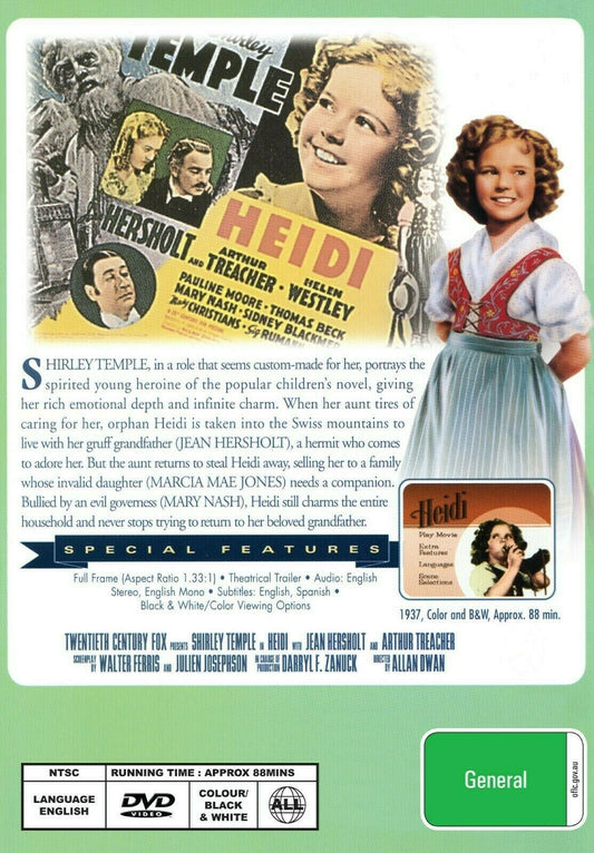 Buy Online Heidi - DVD - Shirley Temple | Best Shop for Old classic and hard to find movies on DVD - Timeless Classic DVD