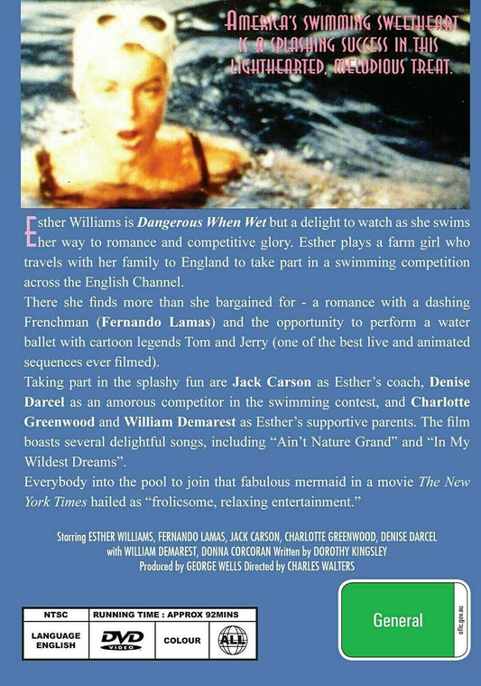 Buy Online Dangerous When Wet (1953) - DVD  - Esther Williams, Fernando Lamas | Best Shop for Old classic and hard to find movies on DVD - Timeless Classic DVD