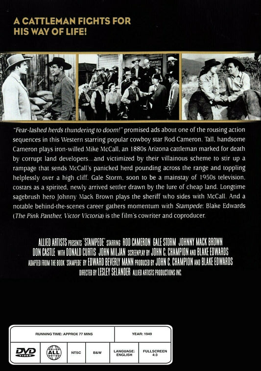 Buy Online Stampede (1949) - DVD - Rod Cameron, Gale Storm - WESTERN | Best Shop for Old classic and hard to find movies on DVD - Timeless Classic DVD