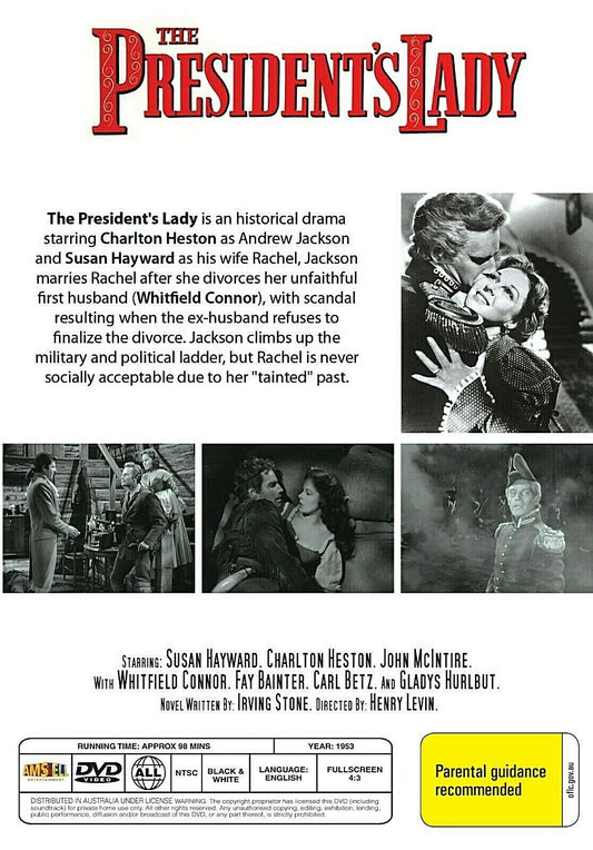 Buy Online The President's Lady  -  DVD -  Susan Hayward, Charlton Heston | Best Shop for Old classic and hard to find movies on DVD - Timeless Classic DVD