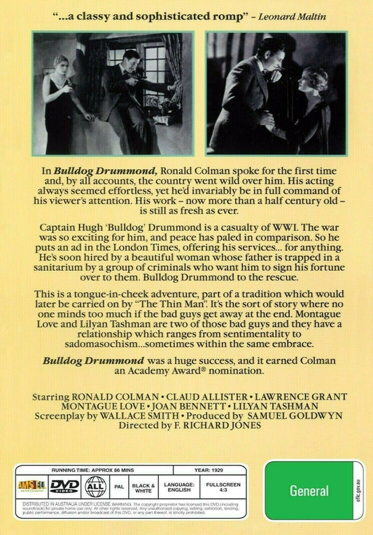 Buy Online Bulldog Drummond - DVD - Ronald Colman, Claud Allister | Best Shop for Old classic and hard to find movies on DVD - Timeless Classic DVD