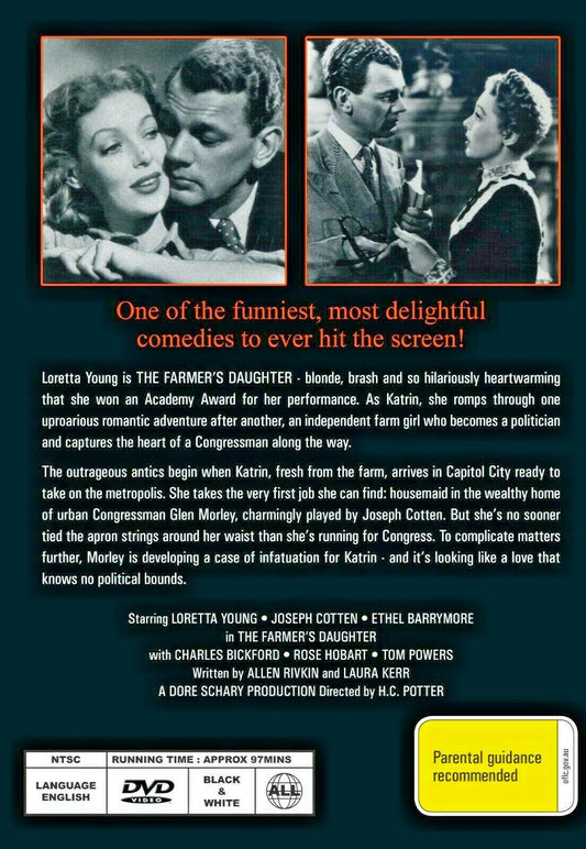 Buy Online The Farmer's Daughter (1947) - DVD - Loretta Young, Joseph Cotten | Best Shop for Old classic and hard to find movies on DVD - Timeless Classic DVD