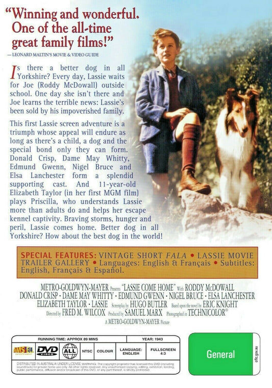 Buy Online Lassie Come Home - 1954 - DVD - Roddy McDowall, Elizabeth Taylor | Best Shop for Old classic and hard to find movies on DVD - Timeless Classic DVD