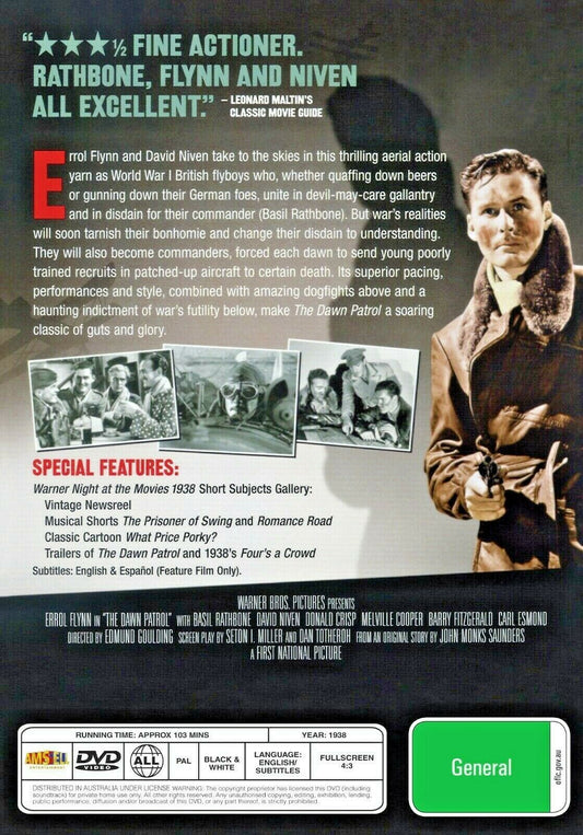 Buy Online The Dawn Patrol (1938) - DVD - Errol Flynn, Basil Rathbone | Best Shop for Old classic and hard to find movies on DVD - Timeless Classic DVD