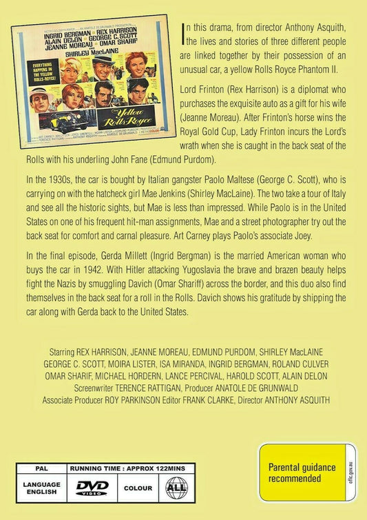 Buy Online The Yellow Rolls-Royce (1964) - DVD - Ingrid Bergman, Rex Harrison | Best Shop for Old classic and hard to find movies on DVD - Timeless Classic DVD