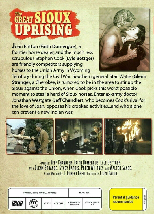 Buy Online The Great Sioux Uprising - DVD - Jeff Chandler - WESTERN | Best Shop for Old classic and hard to find movies on DVD - Timeless Classic DVD