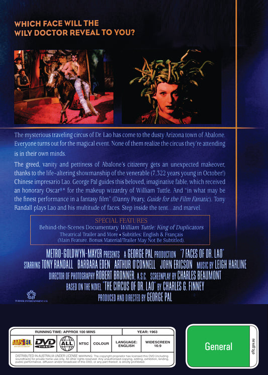 Buy Online 7 Faces of Dr. Lao (1964) - DVD - Tony Randall, Barbara Eden | Best Shop for Old classic and hard to find movies on DVD - Timeless Classic DVD
