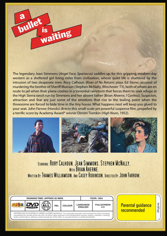 Buy Online A Bullet Is Waiting (1954) - DVD - Rory Calhoun, Jean Simmons, Stephen McNally | Best Shop for Old classic and hard to find movies on DVD - Timeless Classic DVD