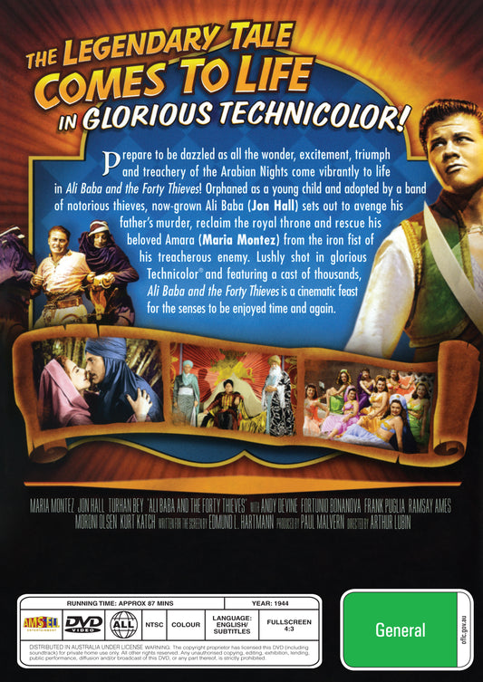 Buy Online Ali Baba and the Forty Thieves (1944) - DVD - Maria Montez, Jon Hall | Best Shop for Old classic and hard to find movies on DVD - Timeless Classic DVD