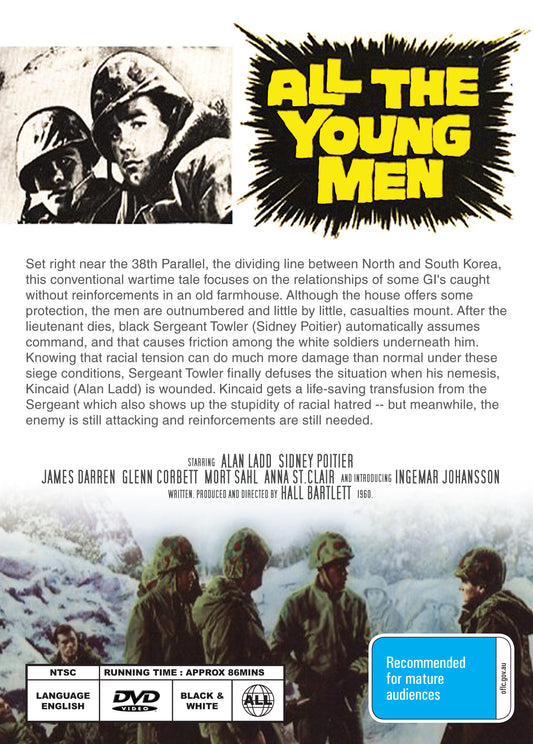 Buy Online All the Young Men (1960) - DVD - Alan Ladd, Sidney Poitier | Best Shop for Old classic and hard to find movies on DVD - Timeless Classic DVD