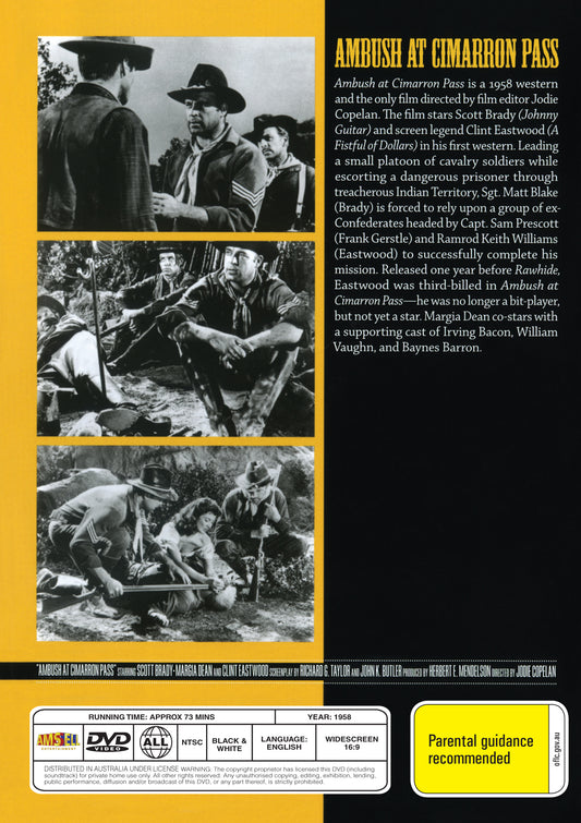 Buy Online Ambush at Cimarron Pass (1958) - DVD - Scott Brady, Clint Eastwood | Best Shop for Old classic and hard to find movies on DVD - Timeless Classic DVD