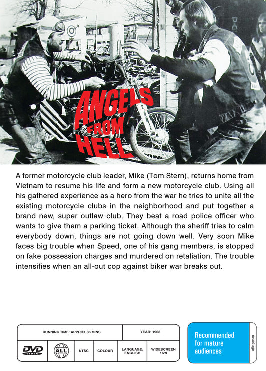 Buy Online Angels from Hell (1968) - DVD - Tom Stern, Ted Markland | Best Shop for Old classic and hard to find movies on DVD - Timeless Classic DVD