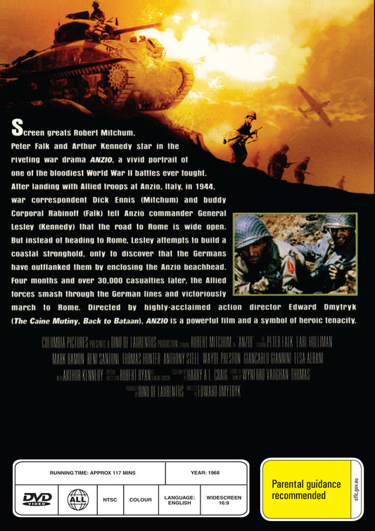 Buy Online Anzio (1968) - DVD - Robert Mitchum, Peter Falk | Best Shop for Old classic and hard to find movies on DVD - Timeless Classic DVD