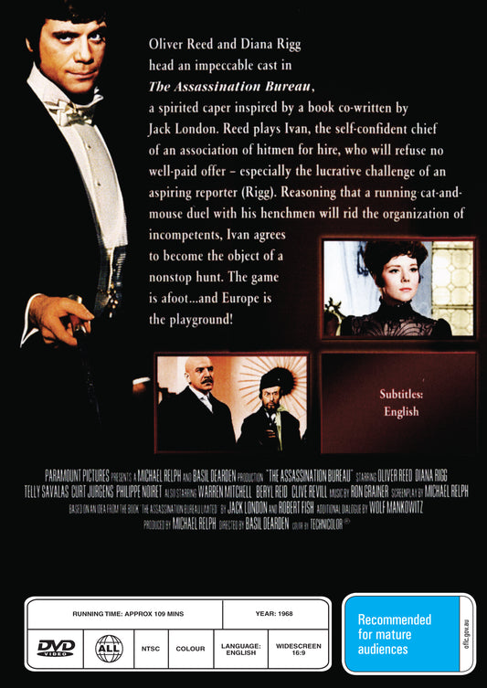 Buy Online The Assassination Bureau (1969) - DVD - Oliver Reed, Diana Rigg, Telly Savalas | Best Shop for Old classic and hard to find movies on DVD - Timeless Classic DVD