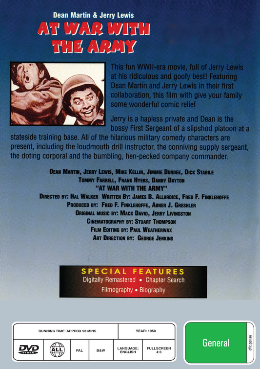 Buy Online At War with the Army (1950) - Dean Martin, Jerry Lewis | Best Shop for Old classic and hard to find movies on DVD - Timeless Classic DVD